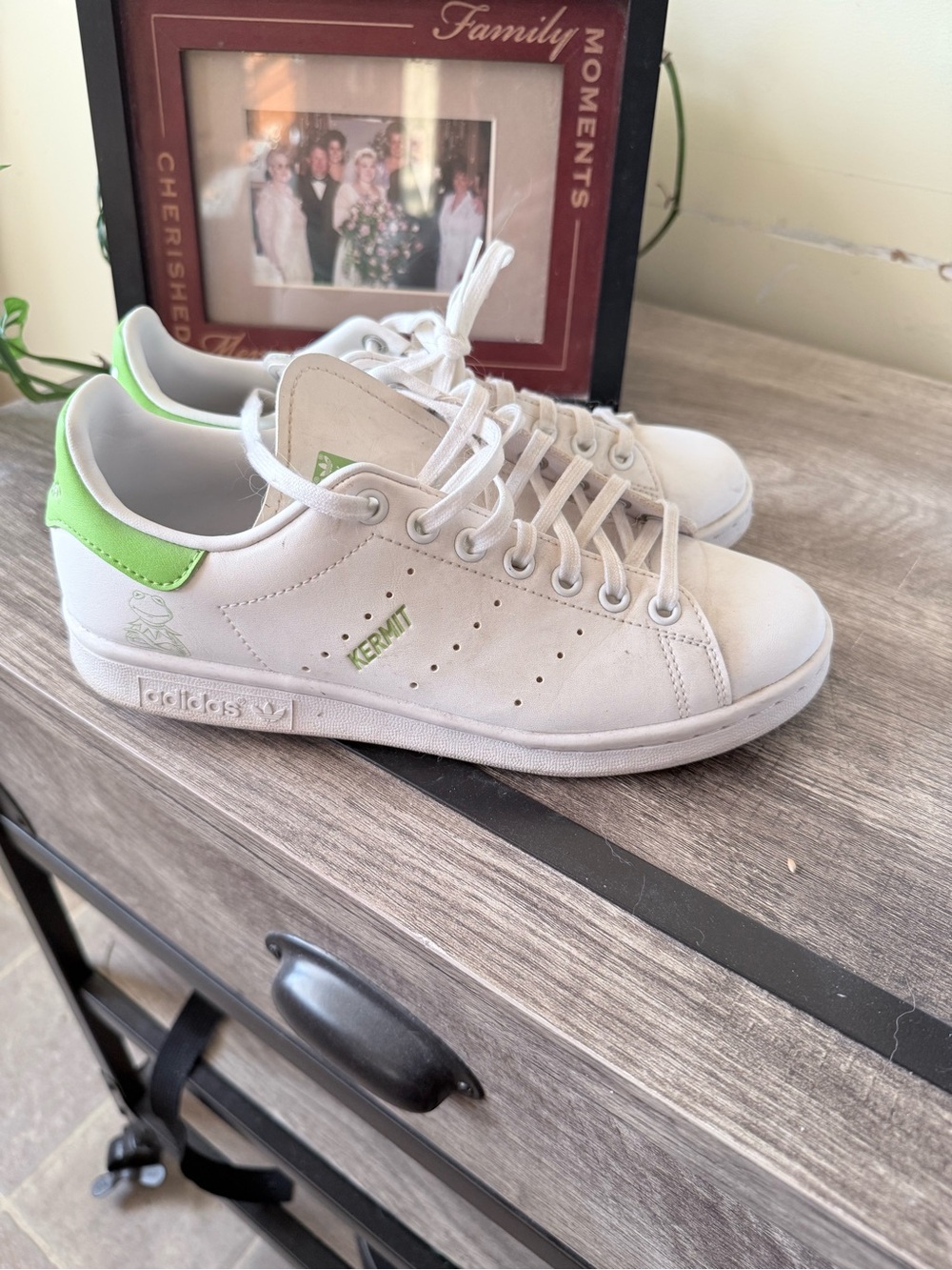 adidas White Leather Sneakers with Orange Accent